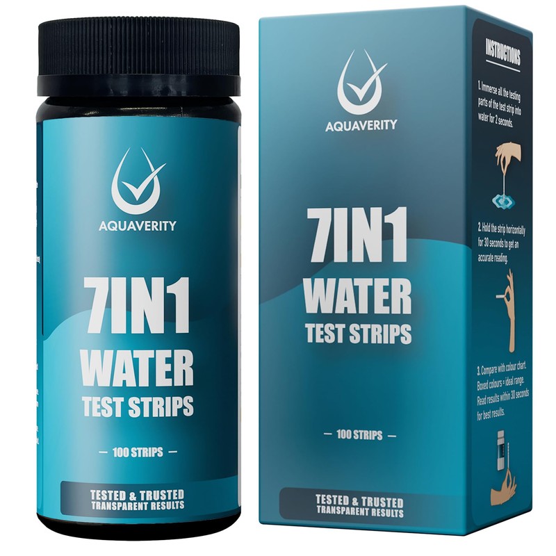AQUAVERITY Hot Tub Test Strips, 100 Pool, Spa and Hot