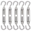 BUXIMN 5Pcs M4 Turnbuckle Hook and Hook, 304 Stainless Steel