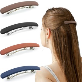 NJCXOLA Pack of 4 Hair Clips Women's Thin Hair, Automatic Hair Clips Vintage, French Hair Clips Women for Thin Hair and Thick Hair, Long Basic Hair Clip Set for Women