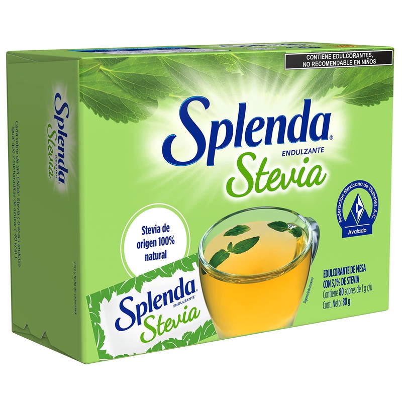 Splenda Stevia, Edulcorante de Mesa, 80 sobres de 1g c/u