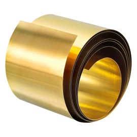 sourcing map 0.3 x 50 x 1000 mm Brass Foil Roll Brass Strip Gold for Crafts Electric Repairs Grounding