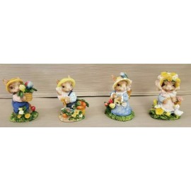 BRAND NEW - SET OF 4 - ARTMARK BUNNY RABBITS - COLLECTIBLE FIGURINES FROM 1998