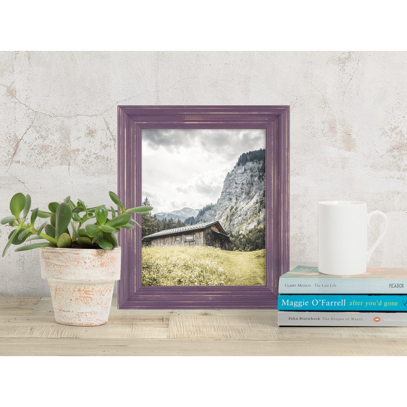 The Rusty Roof-Distressed Cimarron Purple-Solid Wood Picture Frame-8x10