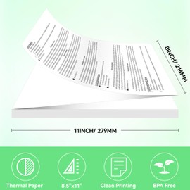 PeriPage Thermal Printer Paper 8.5''×11'' US Letter 200 Sheets Quick-Dry Folded Thermal Paper for Portable Thermal Printer