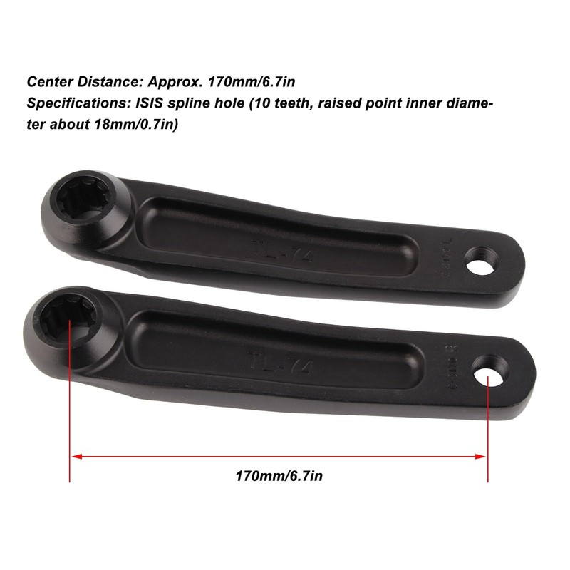 Aluminum Alloy Crank Arm Set for Electric Bike, 170mm, MINI