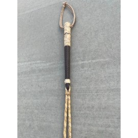 NELIDAS SOUTHERN IMPORTS SET OF BROWN RAWHIDE REINS AND HORSE QUIRT, SET CUARTA CHARRA Y RIENDAS DE CUERO