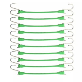 Boxer Green EPDM Tarp Strap 10" Color - 10 Pack - Bungee Cords Heavy Duty