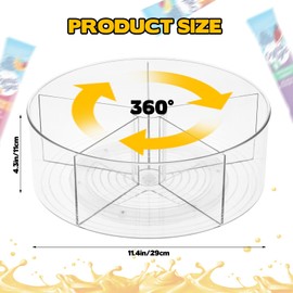 CODOHI Drink Packet Organizer, Turntable Water Packet Organizer, Mix Drink Station Organizer, Pantry Organization Storage Bins for Kitchen Fridge Countertop Cabinet, 5 Parts for Snacks Packets Spices