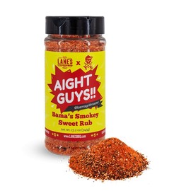 Lane's Bama Grill Master BBQ Seasonings and Rubs, Sweet and Smoky Seasoning Rub for Grilled Meats & Veggies BBQ Rubs for Smoking, Made in USA, 13.2 Oz