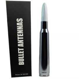 VMS-Racing VMS White and Chrome Bullet Antenna for Ford Bronco F150 F250 Excursion 5.5 in