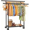 Sakugi Double Rods Clothes Rack - Metal Clothing Rack with