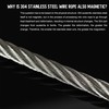 1/16 Wire Rope, 200FT 304 Stainless Steel Cable with 100Pcs