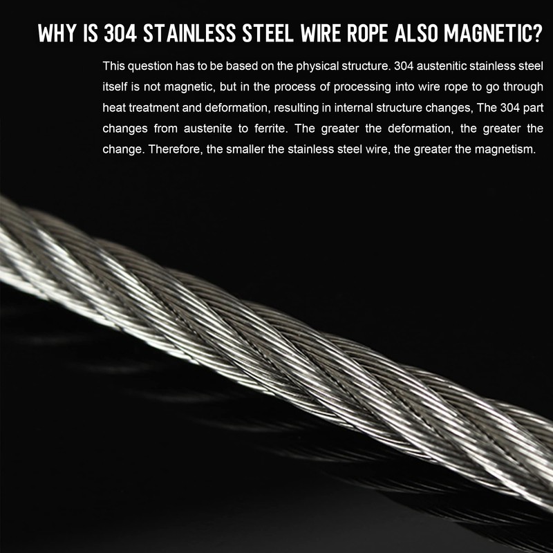 1/16 Wire Rope, 200FT 304 Stainless Steel Cable with 100Pcs