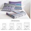 3 Pieces Colorful Boho Quilt Set Full Queen Size, Purple