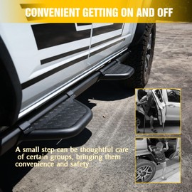JROAD Bronco Side Steps Compatible with Ford Bronco Accessories 2021 2022 2023 2/4 Door with Rock Rail,Carbon Steel & Black Coating Running Boards Steps for Bronco Accessories 2 Pieces (1 Pair)