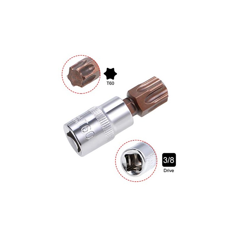 sourcing map 3/8" Drive x T60 Torx Bit Socket, S2