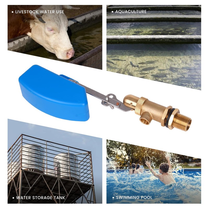 KHEARPSL 1/2 inch Brass Float Valve, Water Float Ball Valve