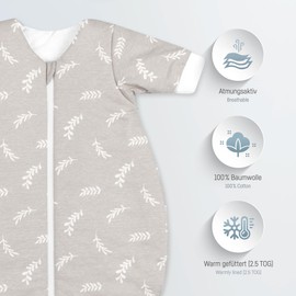 Julius Zöllner Twiggy Baby Winter Sleeping Bag, Made of Jersey Cotton, Size 74, Standard 100 by Oeko-Tex