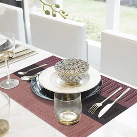 Lumaca Washable Placemats, Set of 6 Place Mats Made of 70% PVC and 30% Polyester, Easy to Clean, Non-Slip, Heat Resistant, Ideal for the Kitchen Table, Red