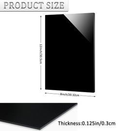 4 Pieces Black Acrylic Sheet, 8 x 12 Inch 1/8 Inch Thick, Black Cast Plexiglass Sheets for DIY Display, Handcraft, Home Decor, Painting, Display Stand, Photo Frame, Easy to Cut