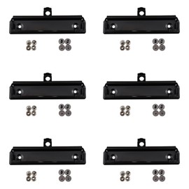 RILOMBAO 6 Pack Black Metal Clipboard Clips 4.72" (12cm) Mountable Stainless Clipboards Hardware with Rubber Grip and Hanging Hole for Document File Board Office School