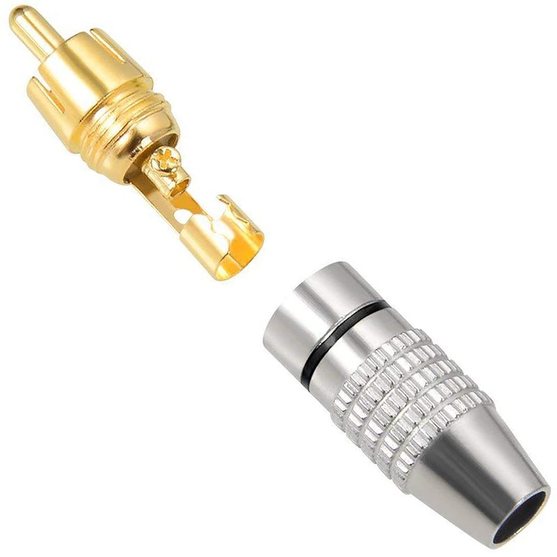 tunghey 10Pack RCA Plug Connectors Coaxial Cable Audio Adapter Gold