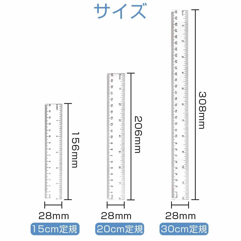 CHANGJIQ Transparent Ruler Plastic Drawing Tool Measuring Tool Scale Inch