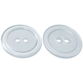 AERZETIX - C56440-50 Sewing Buttons Round Diameter 20 x 2.2 mm with 2 Holes 32L L32 - Colour White-Transparent - Plastic - Opening Diameter 2 mm - Haberdashery Clothing Fashion