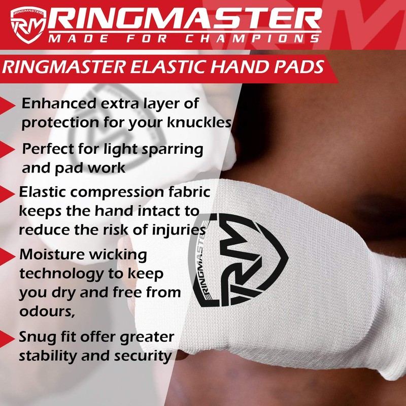 RingMaster Sports Kids Elastic Hand Pads Slip on Mitts Martial