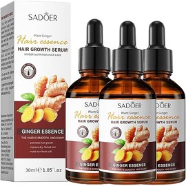 Ginger Hair Growth Oil, Plant Ginger Hair Growth Serum, Ginger Anti-Hair Loss Oil, Ginger Extract Hair Care Serum, Promotes Stronger, Thicker, Longer Hair for Women & Men (3)