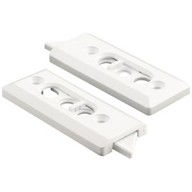 Prime-Line F 2728 Tilt Latch Pair, White Plastic Construction, Spring-Loaded, 2-1/8 In. Hole Centers (1 Pair)