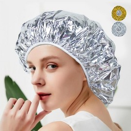 Heat Insulating Elastic Foil Shower Cap for Bath & Hair Salon Bathroom Gold GD13283 100ea