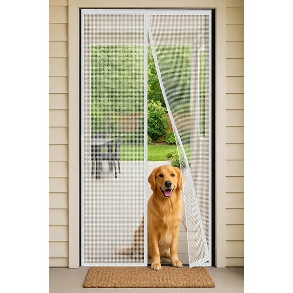 Magnetic Screen Door 32"W x 82"H, Fits Door Size to