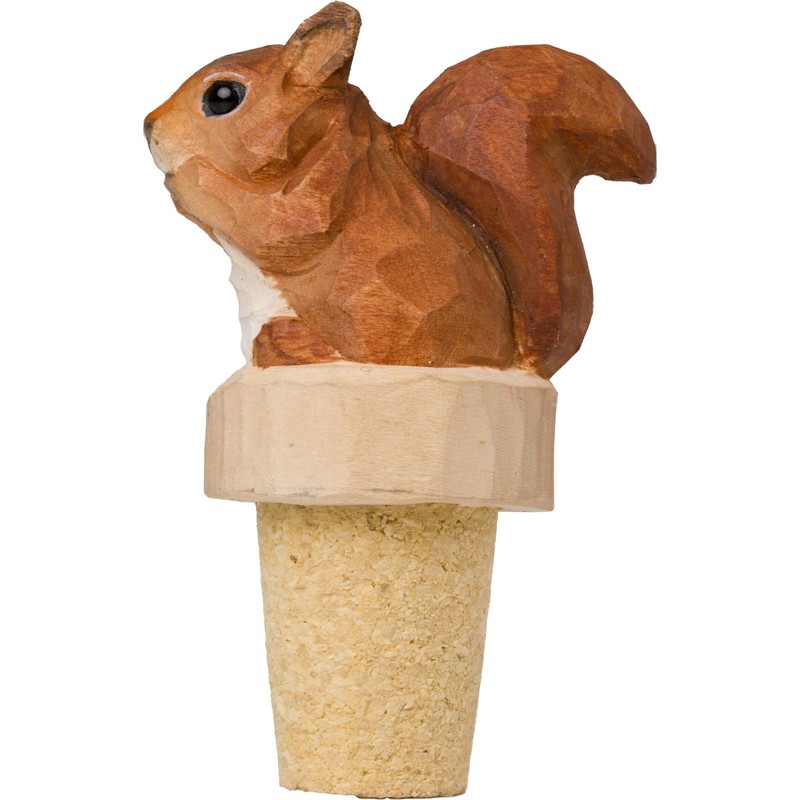 WG4990 Squirrel Bottle Stopper - Decorative Hand Carved Bottle Stopper