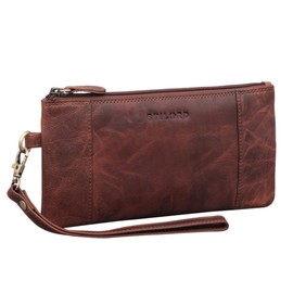 STILORD 'Grecia' Clutch Leather Vintage Women's Small Removable Wrist Strap and RFID Protection Genuine Leather Party Bag Purse Women Large, Kara - Cognac, S, clutch