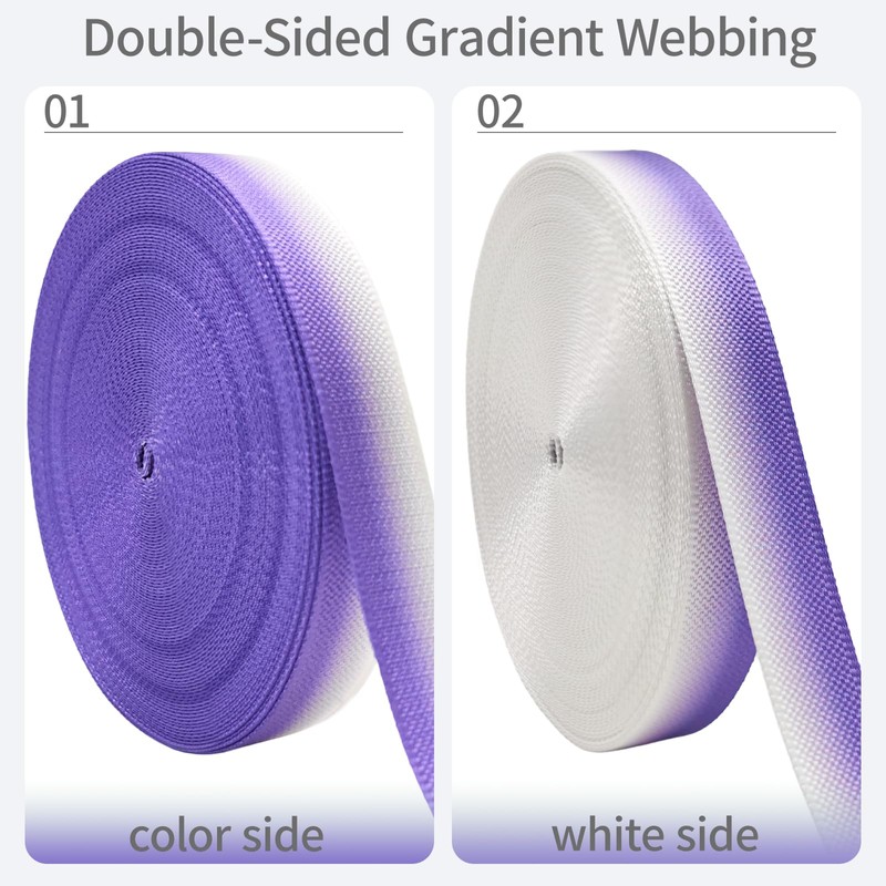 AEVORA 3/4 Inch Nylon Webbing - 20 Yards Gradient Poly