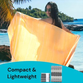 PARK&OZ ( 2 PACK ) Turkish Cotton Lightweight Towel | Pre-washed | Absorbent and Quick Dry | Sand Free | Oversized | Thin !Towels for Beach,Pool,Bathroom,Spa,Travel,Camping,Fitness,Yoga (WHITE)