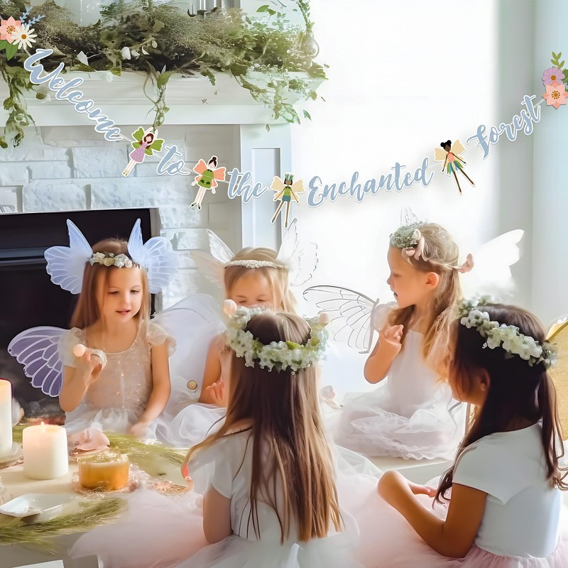 Cheerland 9ft Paper Woodland Fairy Party Banner Welcome to The