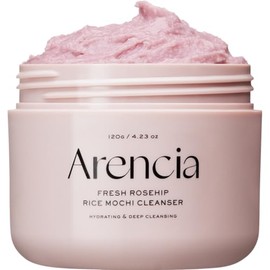 ARENCIA Limpiador Facial de Arroz y Rosa Mosqueta - Exfoliante Suave Hidratante Limpieza Profunda Tipo Mochi para Todo Tipo de Piel 120 g