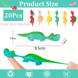 20Pcs Slingshot Dinosaur Finger Toys Bulk,Flying Dino Finger Sling Shot Toy Catapult Toys,Rubber Stretchy Dinosaurs Toys,Fun Gag Gift for Kids Adults Birthday Party Favors Christmas Stocking Stuffers