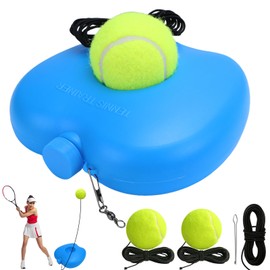 TYBYBB Tennis Trainer Tennis Trainer Set Tennis Exercise Equipment Trainer Baseboard Set with 3 Rebound Balls and 10 m Elastic Band, Self-Study Tennis Exercise Training Tool for Adults Children