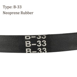 Kozelo B-33 Rubber V-Belts - [33 Inch Pitch Girth] Wrapped B Section Industrial Power Drive Belt for Transmission Use, 5/8 Inch Width 13/32 Inch Thick