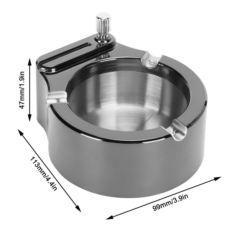 Stainless Steel Ashtray with Matches Lighter Function for Home Office