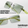 The Fresh Minimalist Small Rectangular Sunglasses Clear Eyewear Trendy Rimless