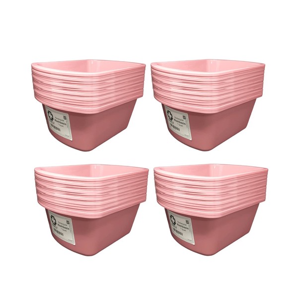 Wash Basins – Rectangular Plastic Hospital Bedside Soaking Tub [100 Pack] Small 7 Quart Graduated Bucket - Portable Washbasin for Washing, Cleaning, Foot Bath, Washing Dishes, Face Cleansing Bowl