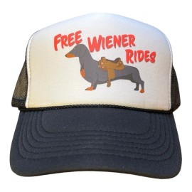 Nissin Funny FREE WIENER RIDES FUNNY TRUCKER HAT Dachshund Dog Lover snapback Hat Cap