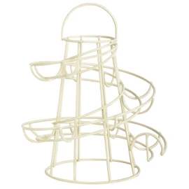 Helter Skelter Metal Egg Rack Stand Holder Cream