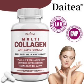 Daitea Multi-Collagen 120 capsules - Anti-aging, firming skin and reducing wrinkles