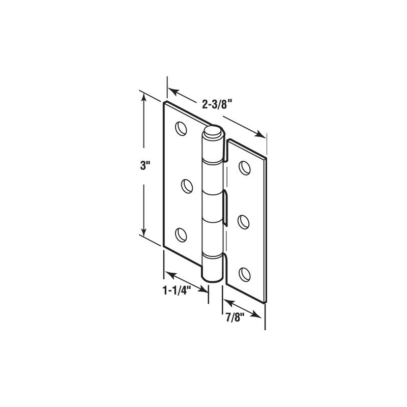 Prime-Line K 5039 Screen Door Replacement Hinges, 3 In. Long,