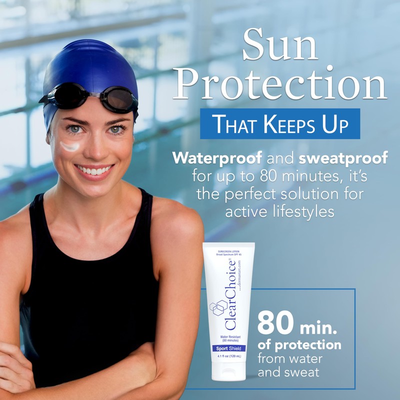 Clear Choice Sunscreen for Face SPF 45, Oil Free Sunblock